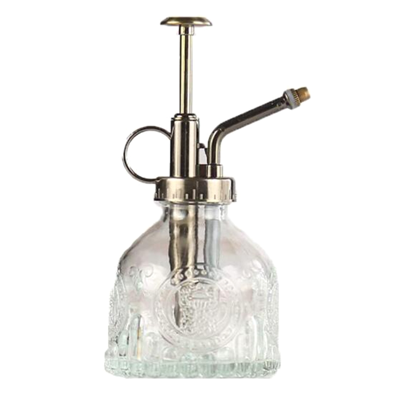 Vintage Glass Plant Sprayer with Metal Nozzle
