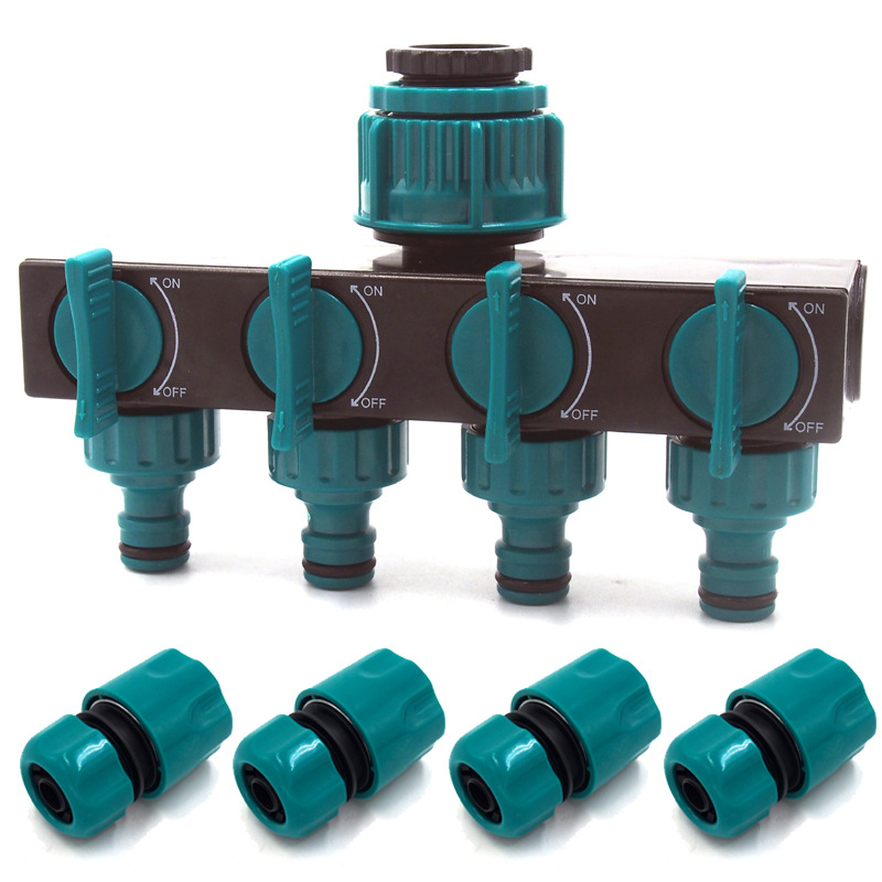 4-Way Adjustable Garden Hose Splitter