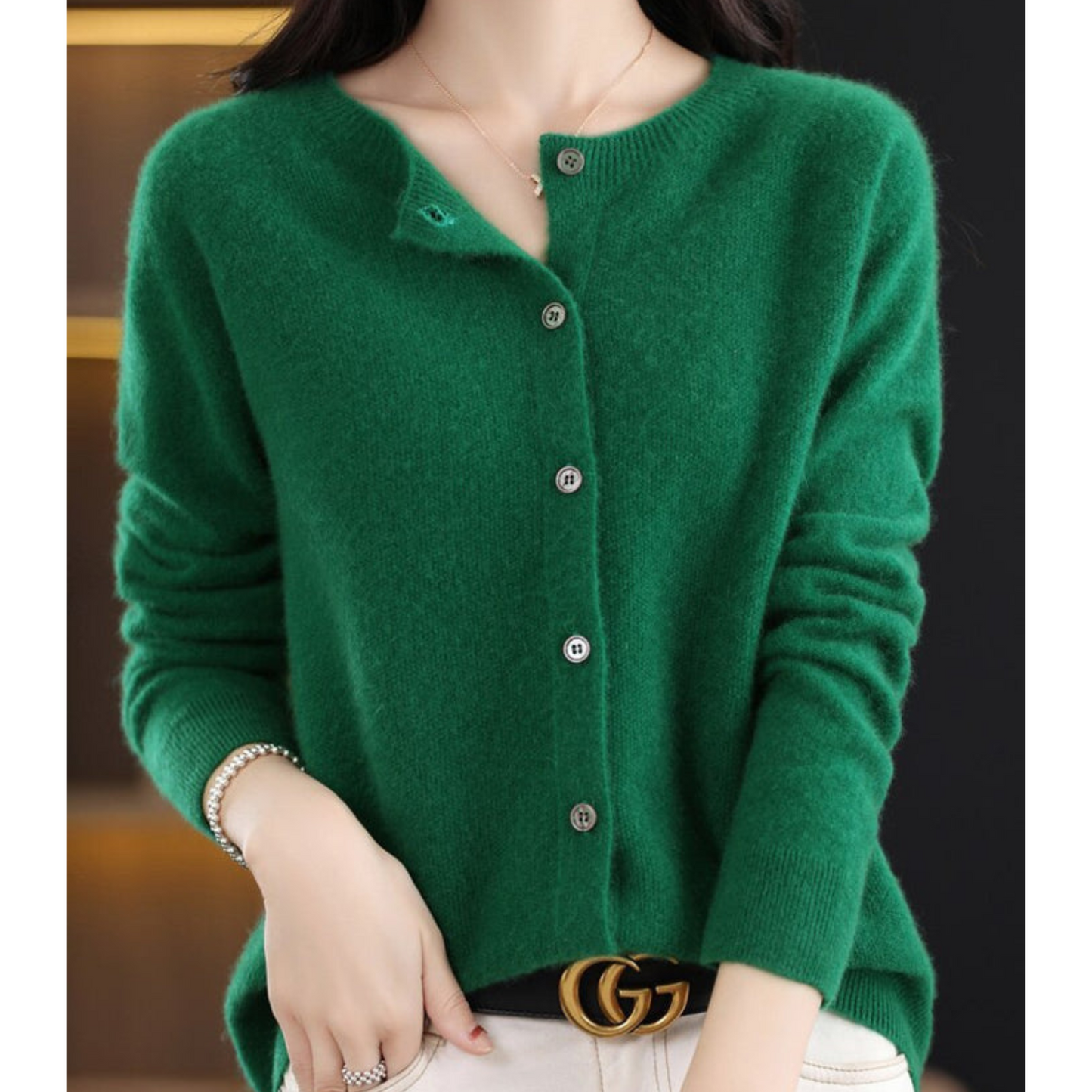 Elegant Women's V-Neck Cardigan Sweater
