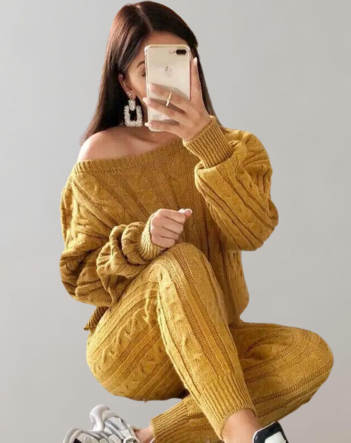 Chic Knitted Sweater and Pants Set