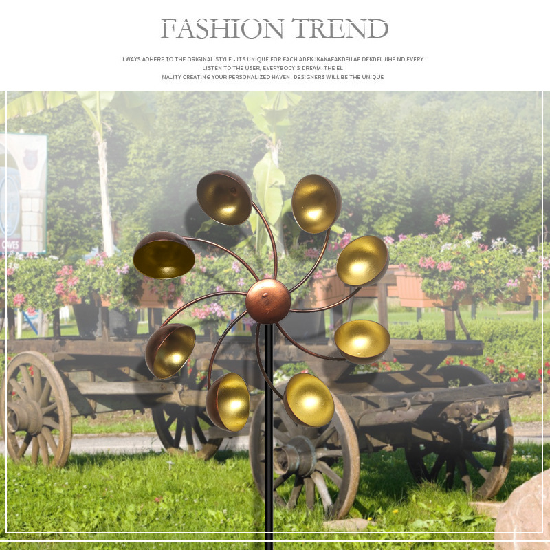 Colorful Metal Flower Wind Spinner for Gardens