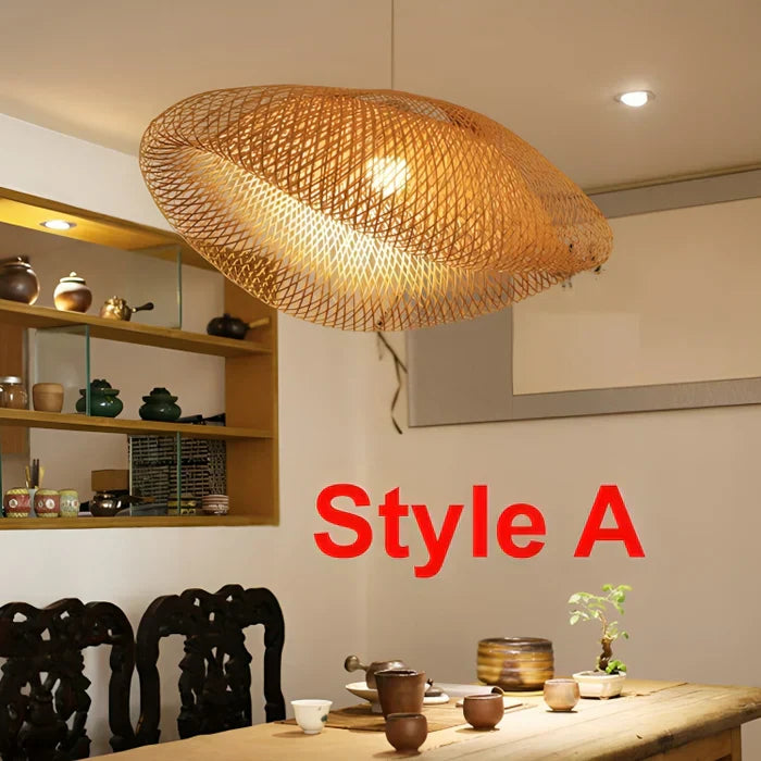 NATURALE – Elegant Hand-Woven Rattan Pendant Light