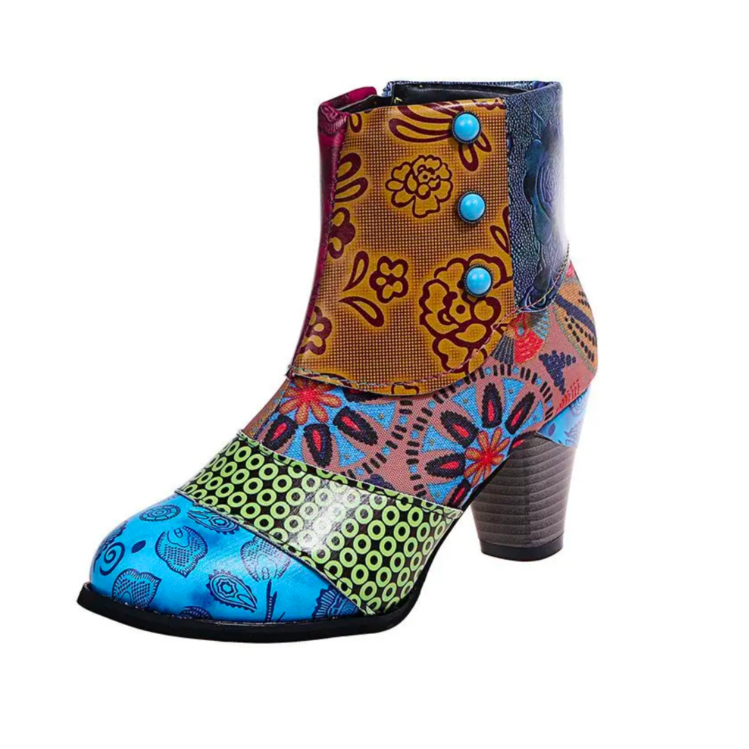 Stylish Waterproof Retro High-Heeled Boots