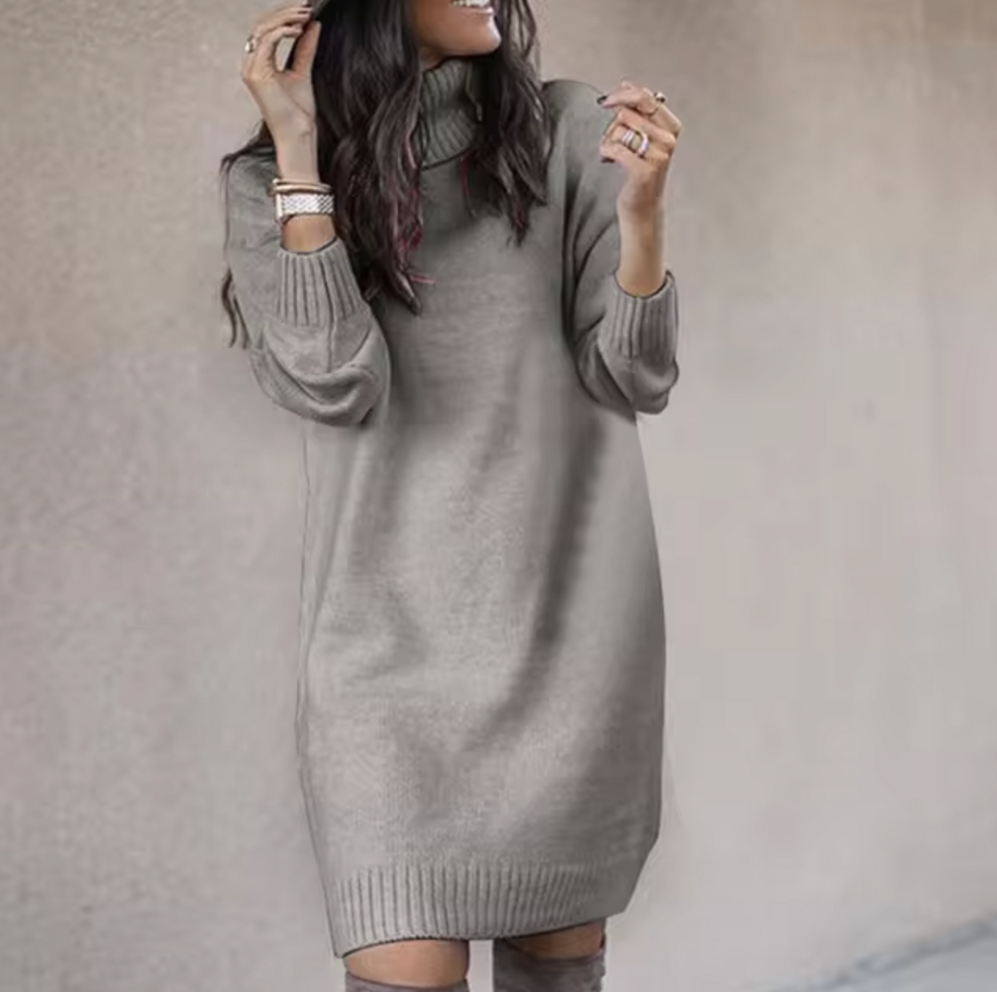 Cozy Turtleneck Sweater Dress for Women