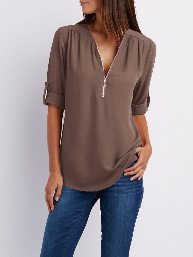 Maxime™ Stylish Loose Long Sleeve Blouse