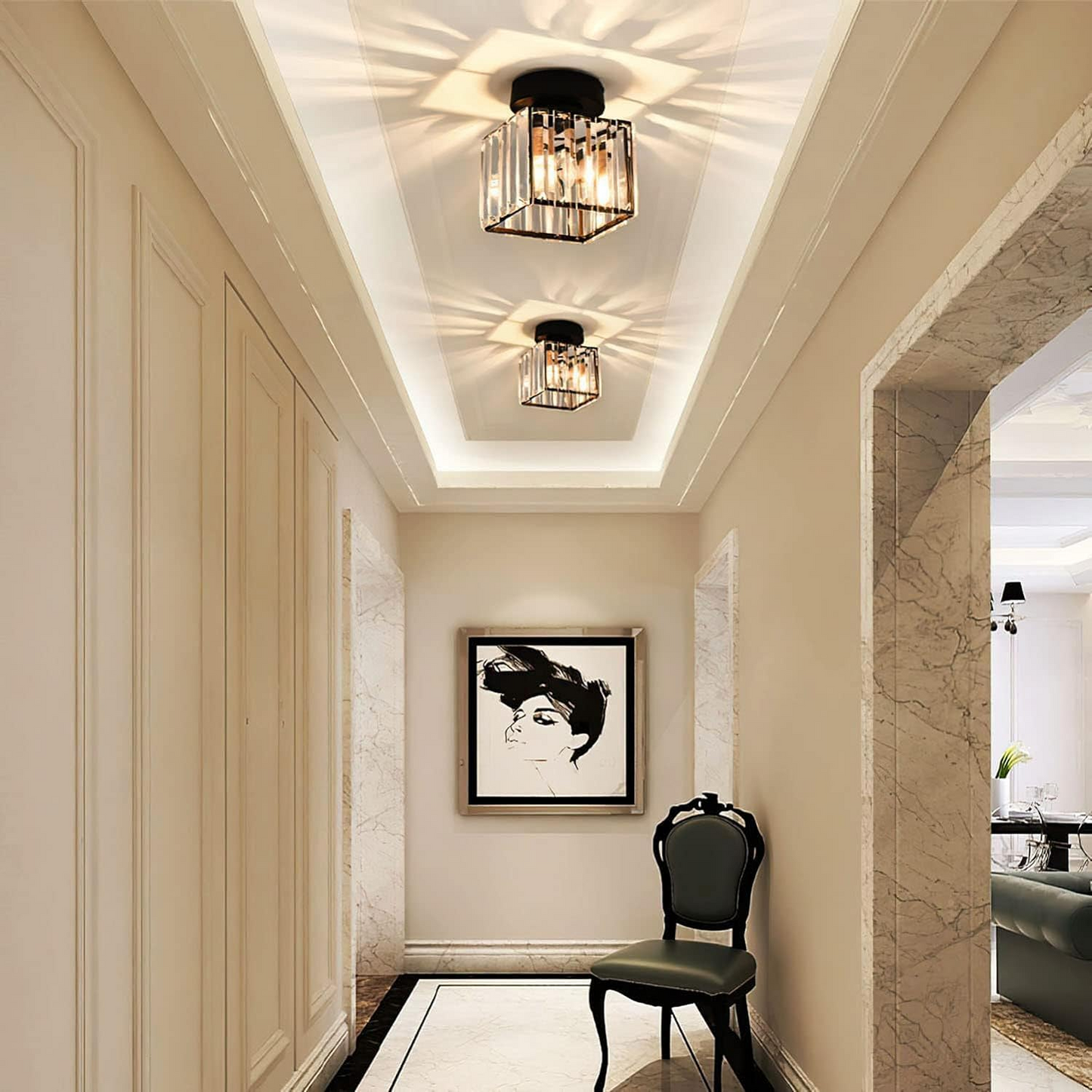 LUMINAIRE – Elegant Crystal Ceiling Light Fixture