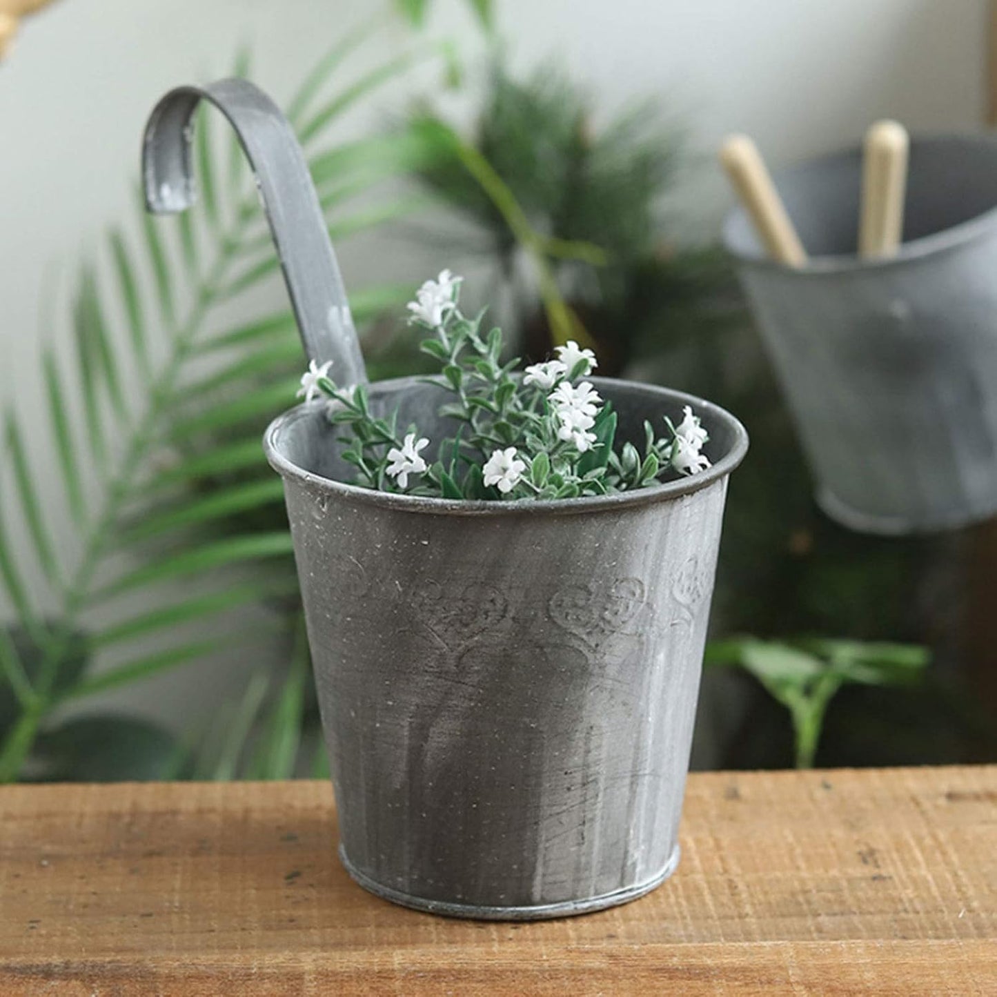 Vintage Hanging Metal Planter for Stylish Displays