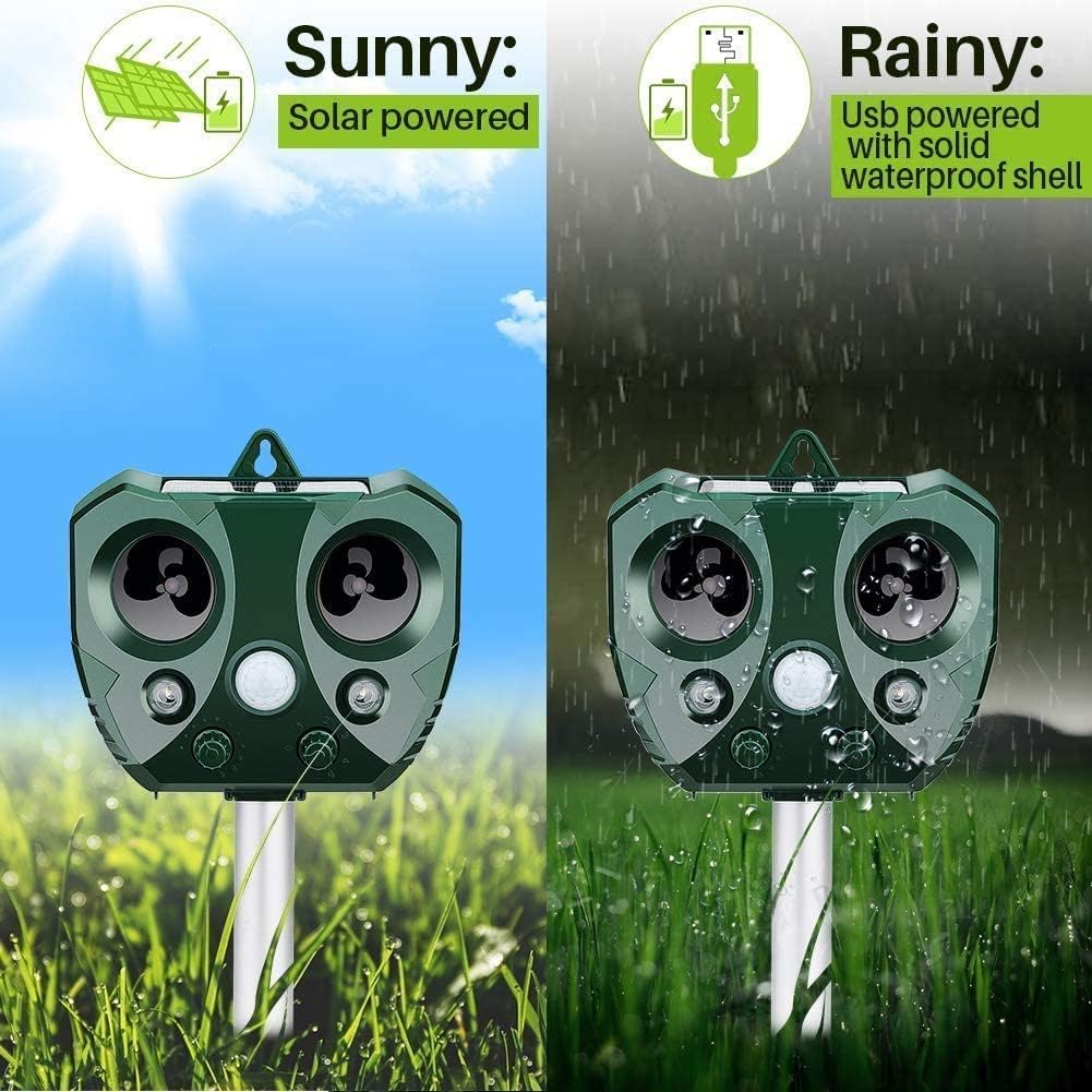 Solar Ultrasonic Pest Repeller for Gardens