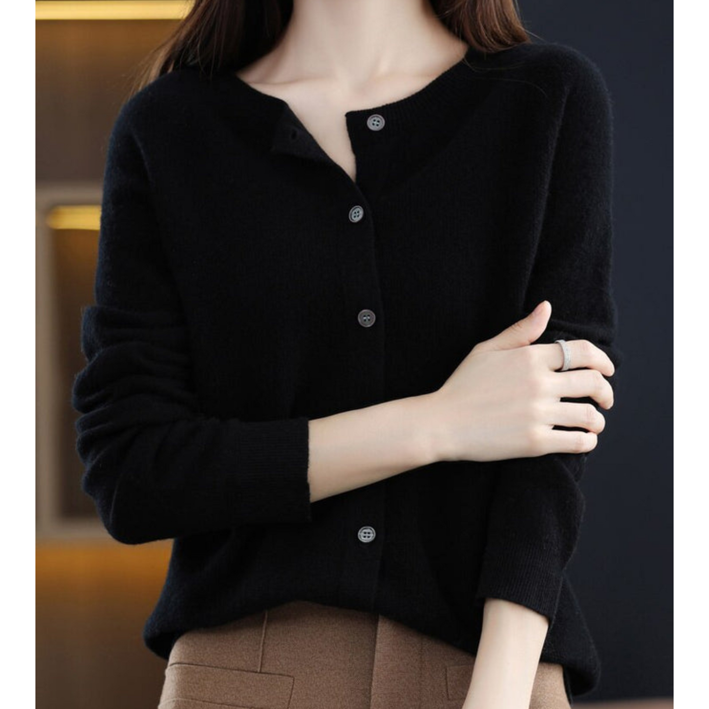Elegant Women's V-Neck Cardigan Sweater
