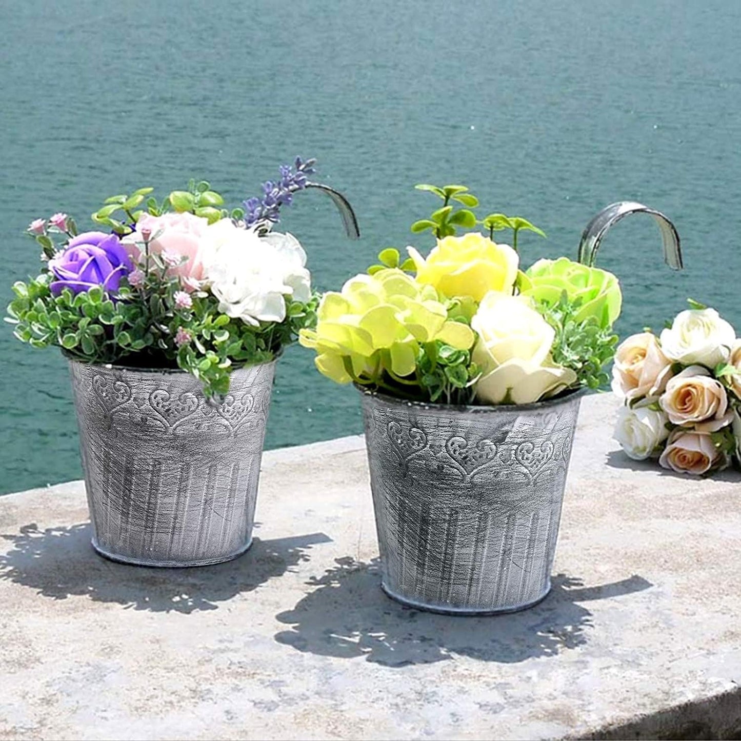 Vintage Hanging Metal Planter for Stylish Displays