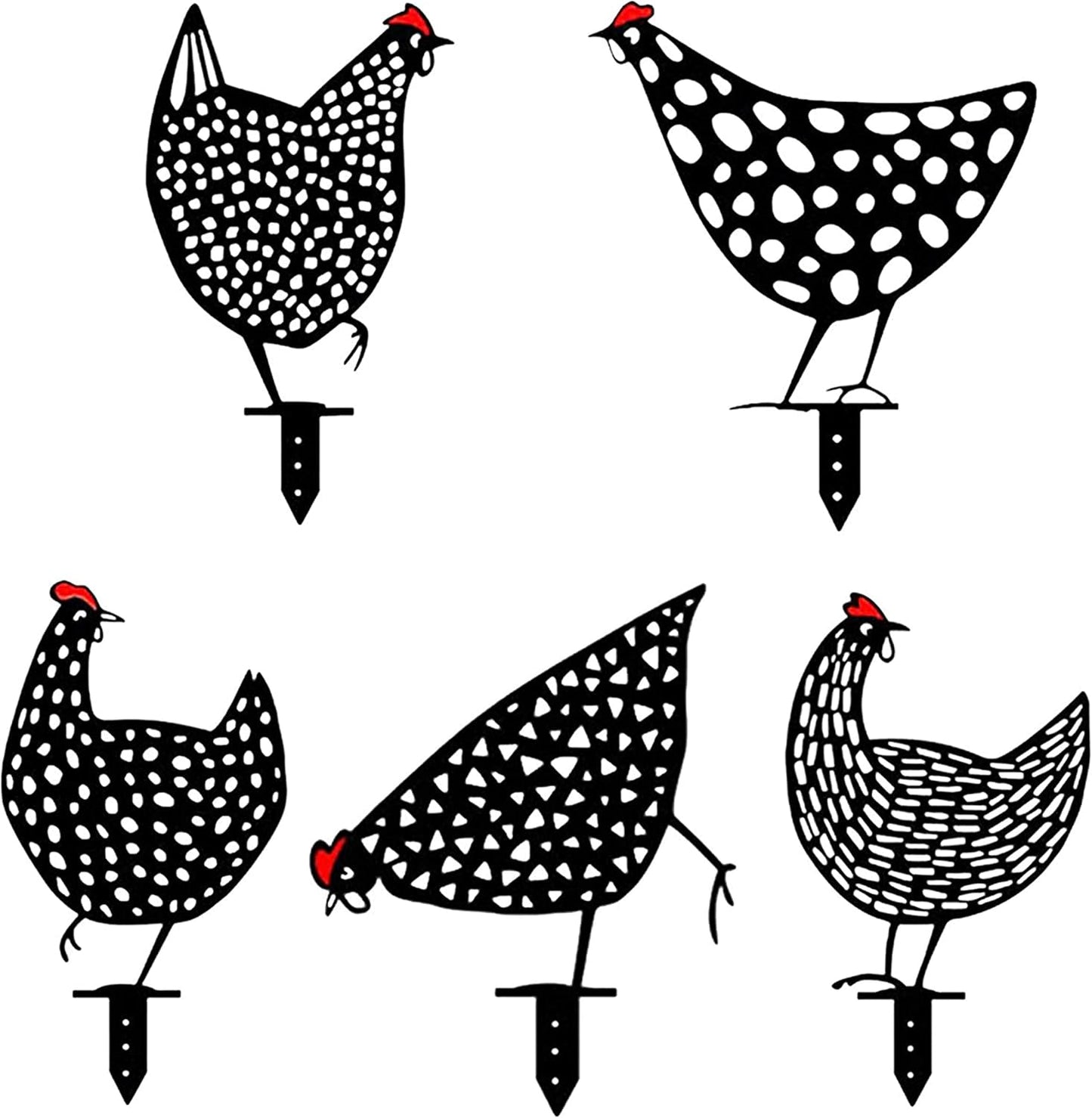 Handcrafted Metal Chicken Garden Stakes