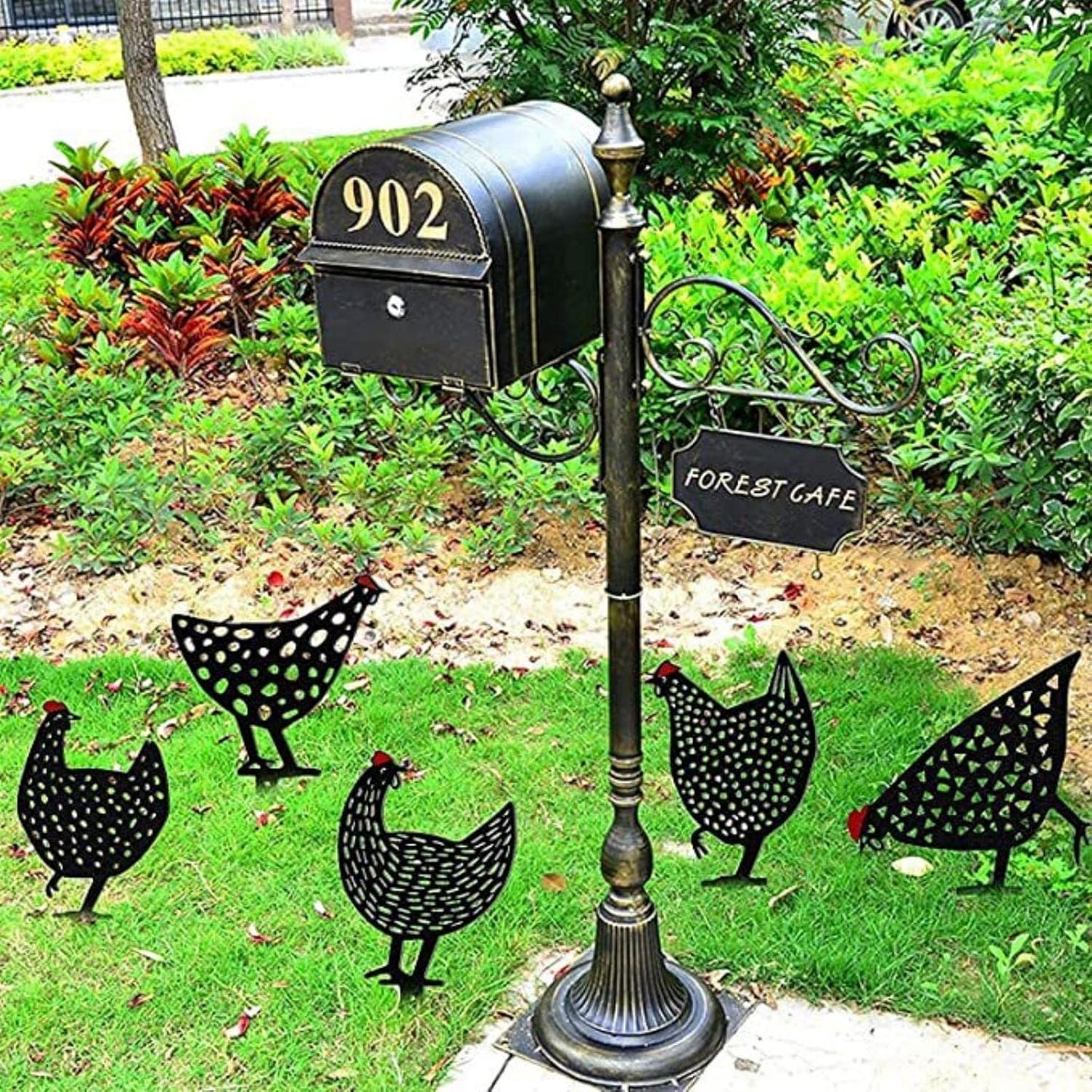 Handcrafted Metal Chicken Garden Stakes