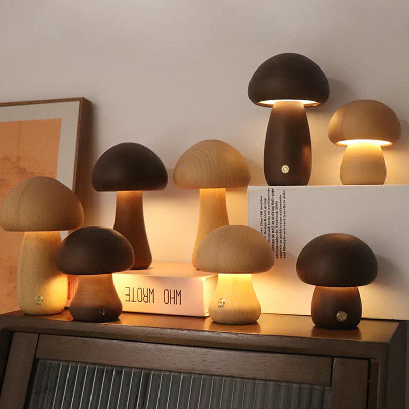 LUMISHROOM – Enchanting Wooden Mushroom Night Light