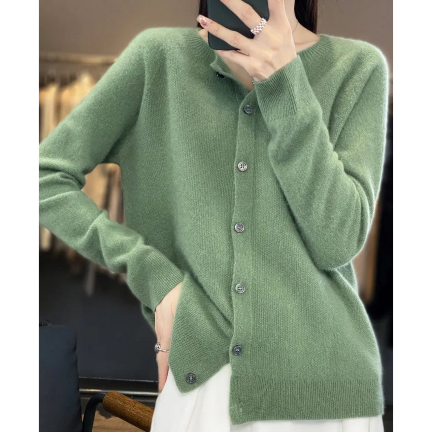 Elegant Women's V-Neck Cardigan Sweater