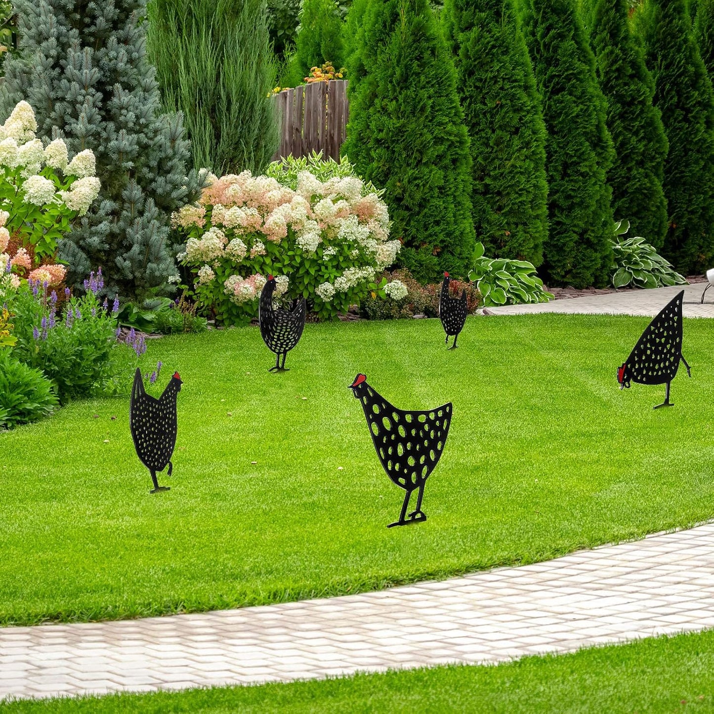 Handcrafted Metal Chicken Garden Stakes