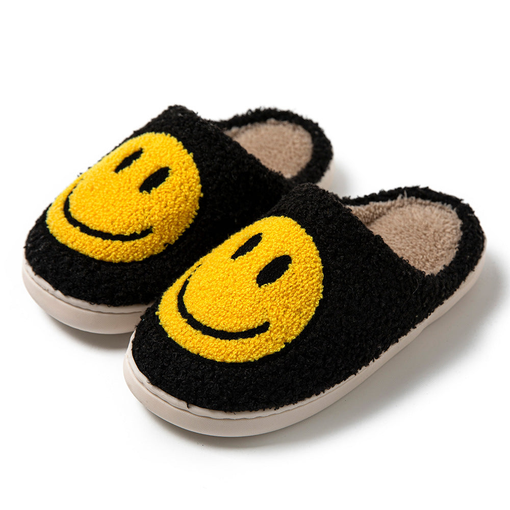 Cozy Smiley Face Plush Fur Slippers