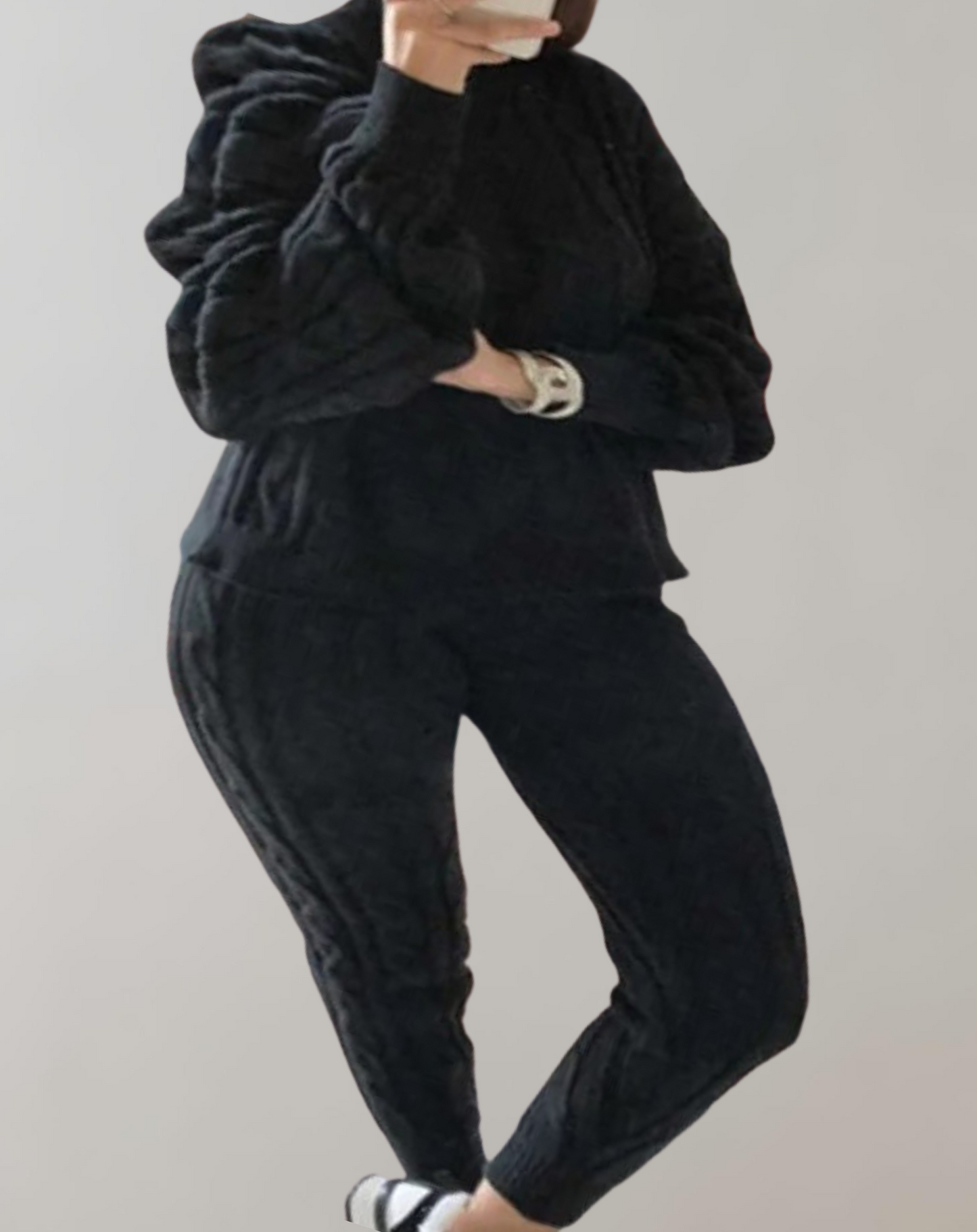 Chic Knitted Sweater and Pants Set