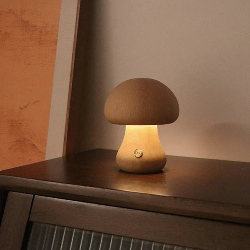 LUMISHROOM – Enchanting Wooden Mushroom Night Light