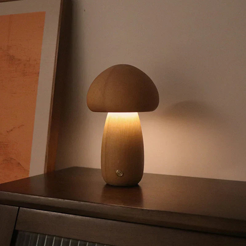 LUMISHROOM – Enchanting Wooden Mushroom Night Light