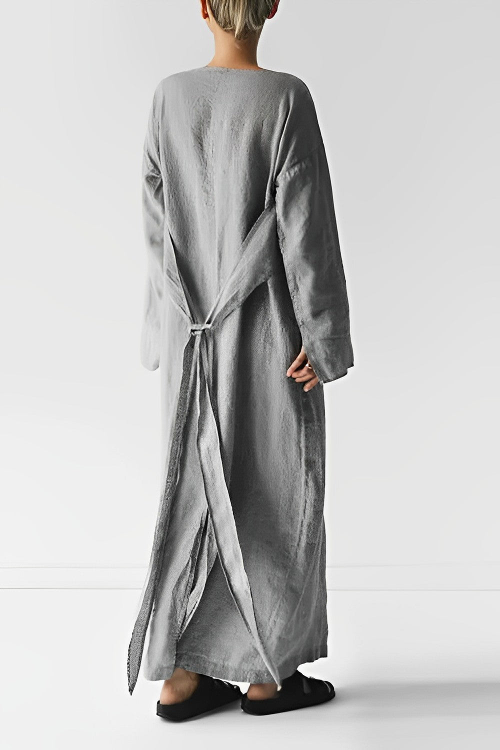 Effortless Linen Wrap Maxi Dress