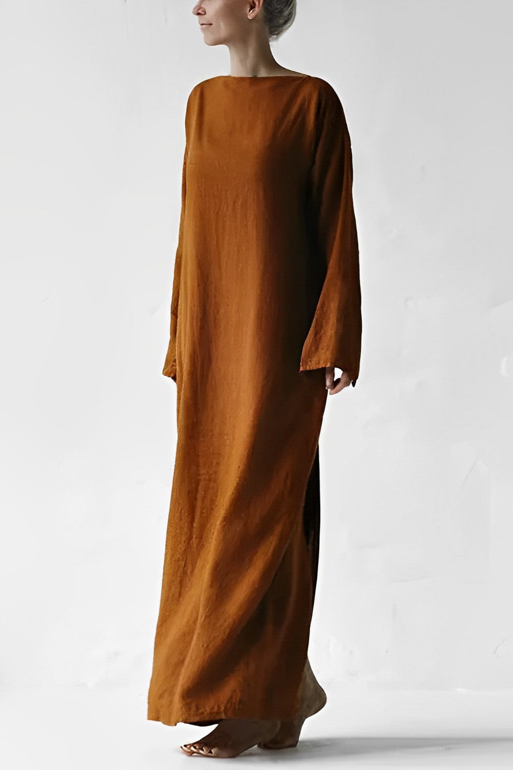 Effortless Linen Wrap Maxi Dress