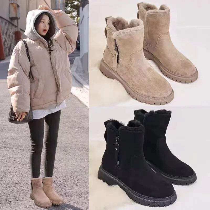 Stylish Mid-Calf Snow Boots for Women