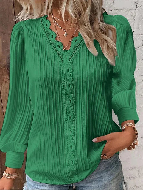 Chic V-Neck Lace Tops for Women