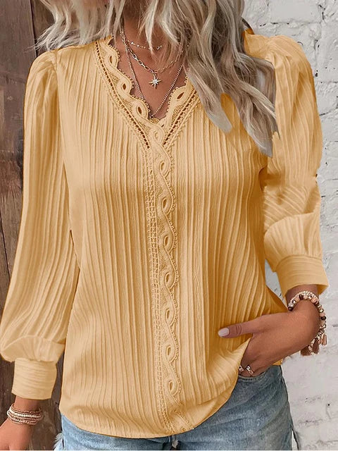 Chic V-Neck Lace Tops for Women