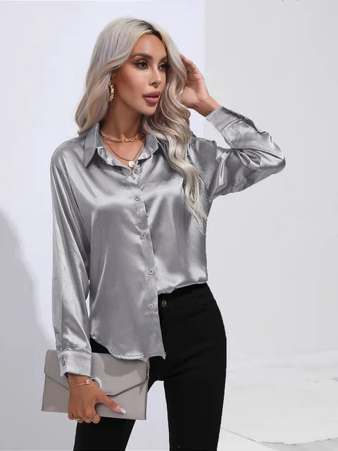 Elegant Women's Satin Blouse - Timeless Style