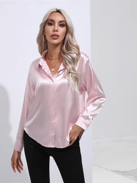 Elegant Women's Satin Blouse - Timeless Style