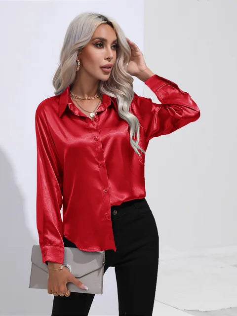 Elegant Women's Satin Blouse - Timeless Style