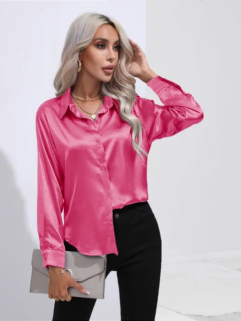 Elegant Women's Satin Blouse - Timeless Style