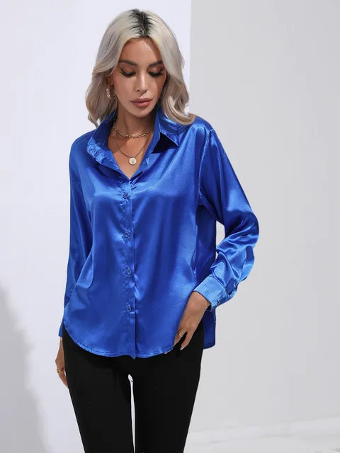 Elegant Women's Satin Blouse - Timeless Style