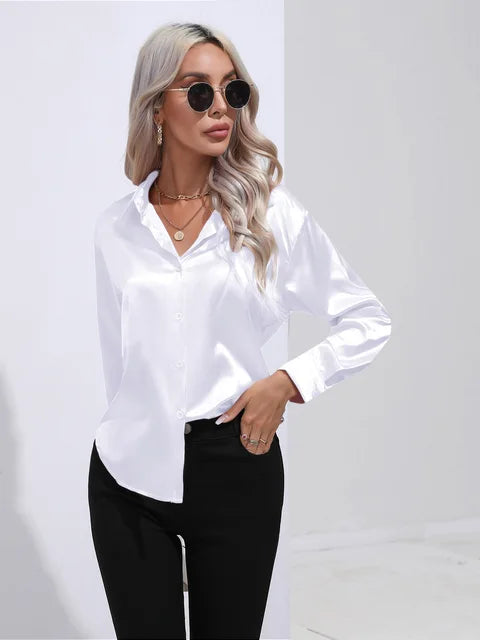 Elegant Women's Satin Blouse - Timeless Style