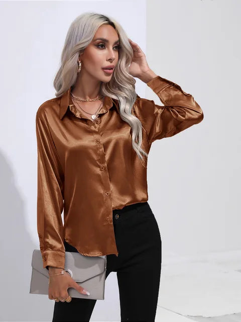 Elegant Women's Satin Blouse - Timeless Style