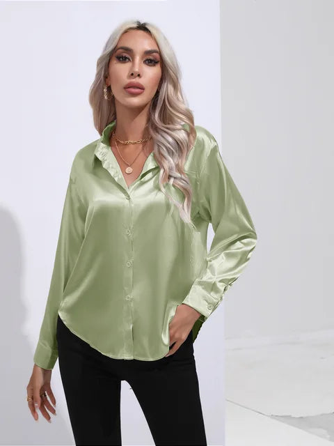 Elegant Women's Satin Blouse - Timeless Style