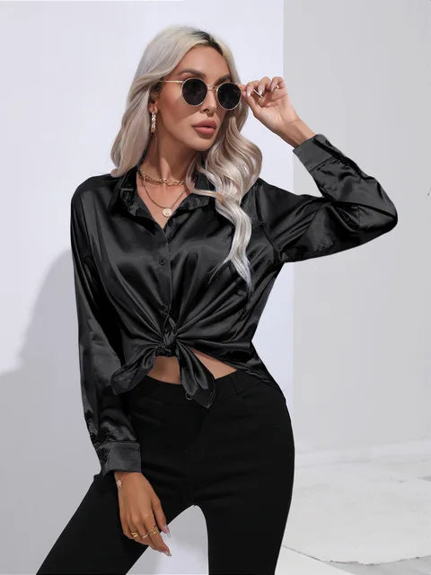 Elegant Women's Satin Blouse - Timeless Style