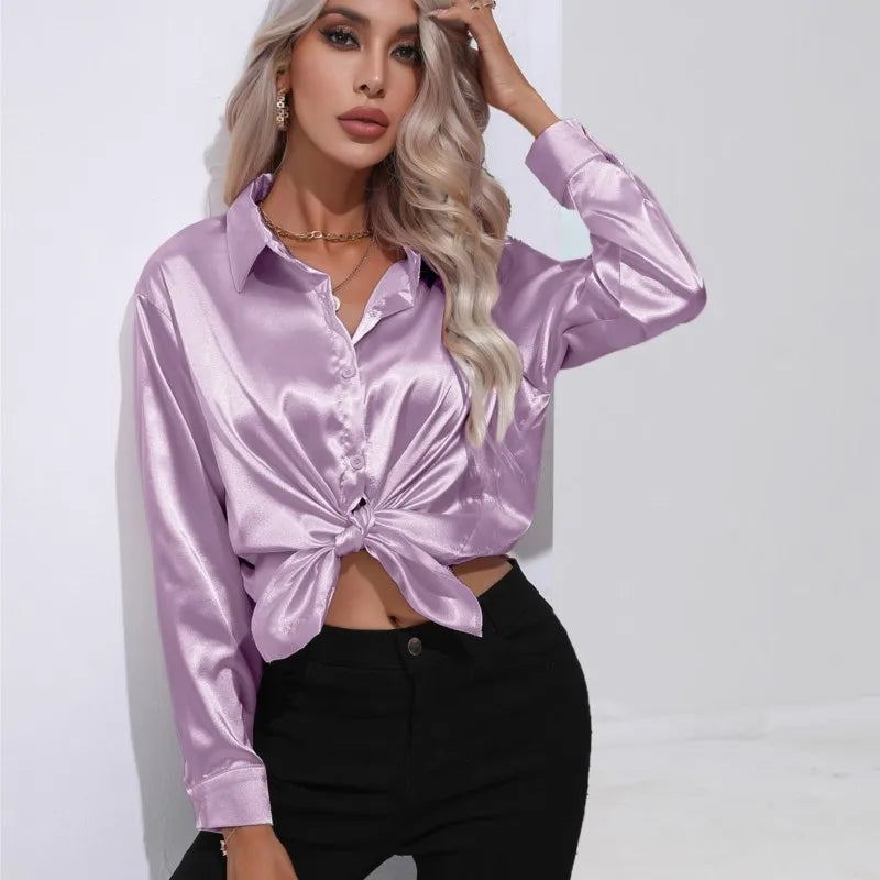 Elegant Women's Satin Blouse - Timeless Style