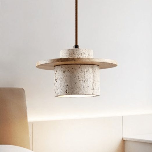 LUMINAIRE – Elegant Travertine Pendant Lamp