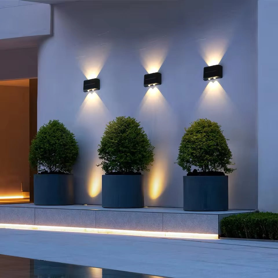 Elegant Solar-Powered LED Wall Lights