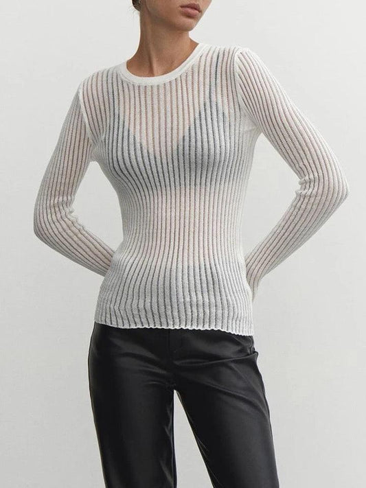 Chic Sheer Striped Layering Top