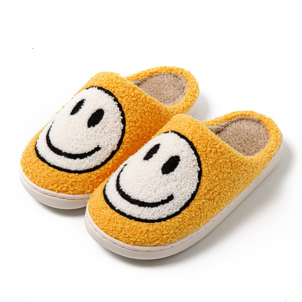 Cozy Smiley Face Plush Fur Slippers