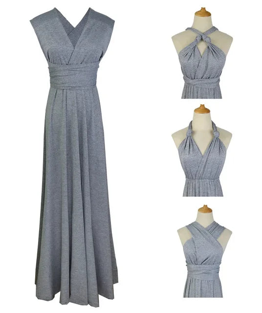 Versatile Floor-Length Bridesmaid Dress with Style Options