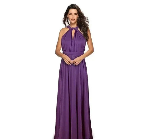 Versatile Floor-Length Bridesmaid Dress with Style Options