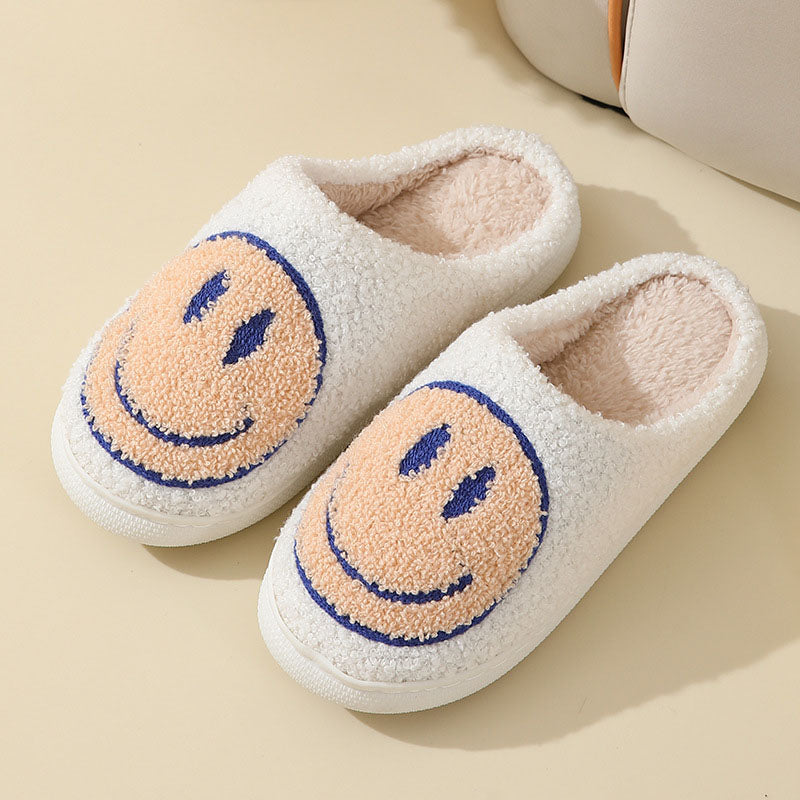 Cozy Smiley Face Plush Fur Slippers