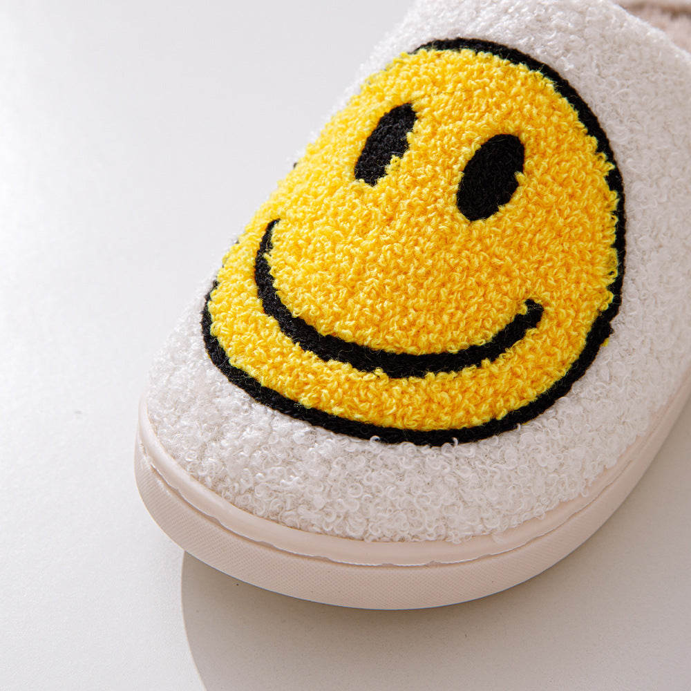 Cozy Smiley Face Plush Fur Slippers