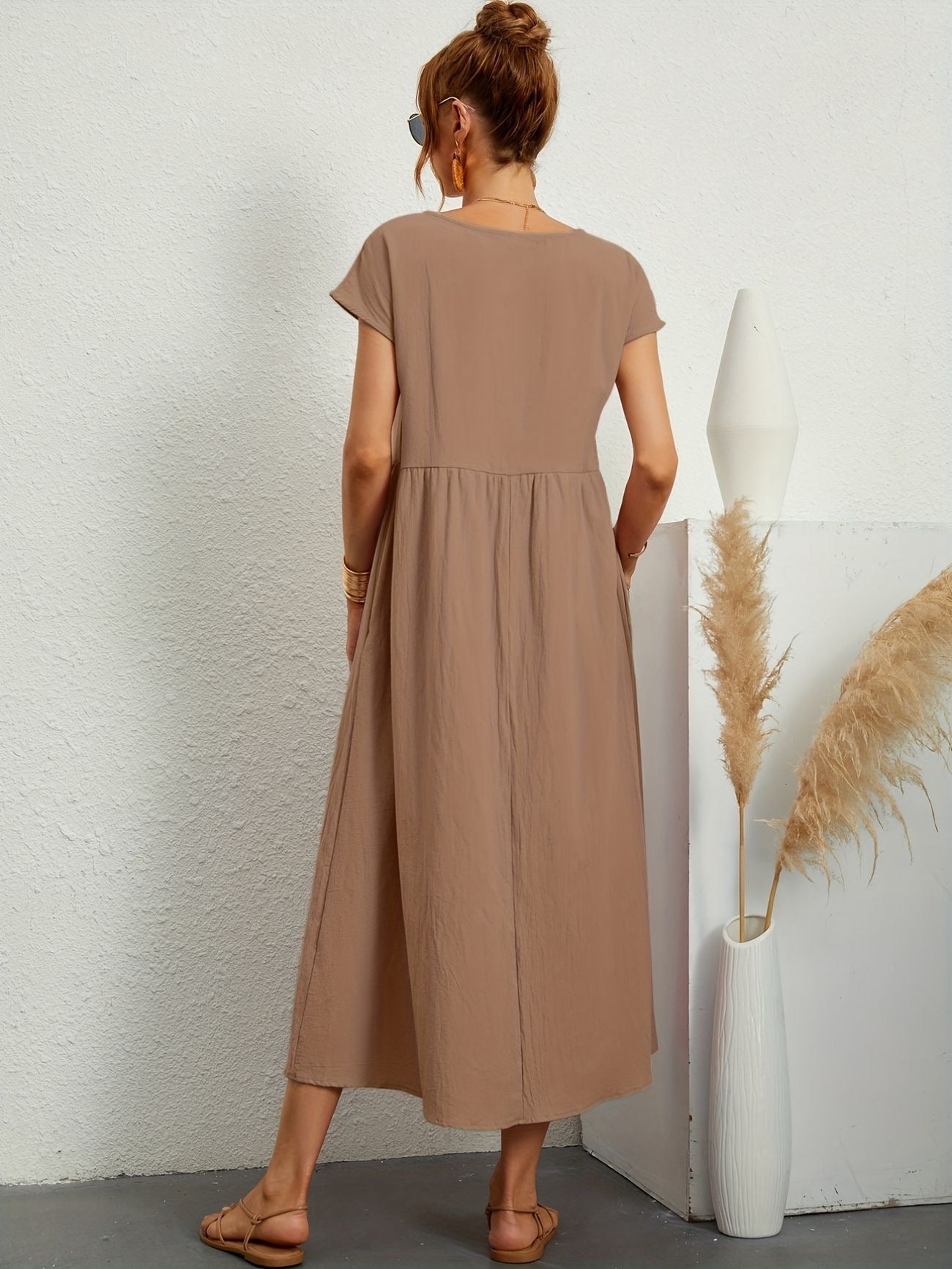 Elegant Spring Round Neck Dress