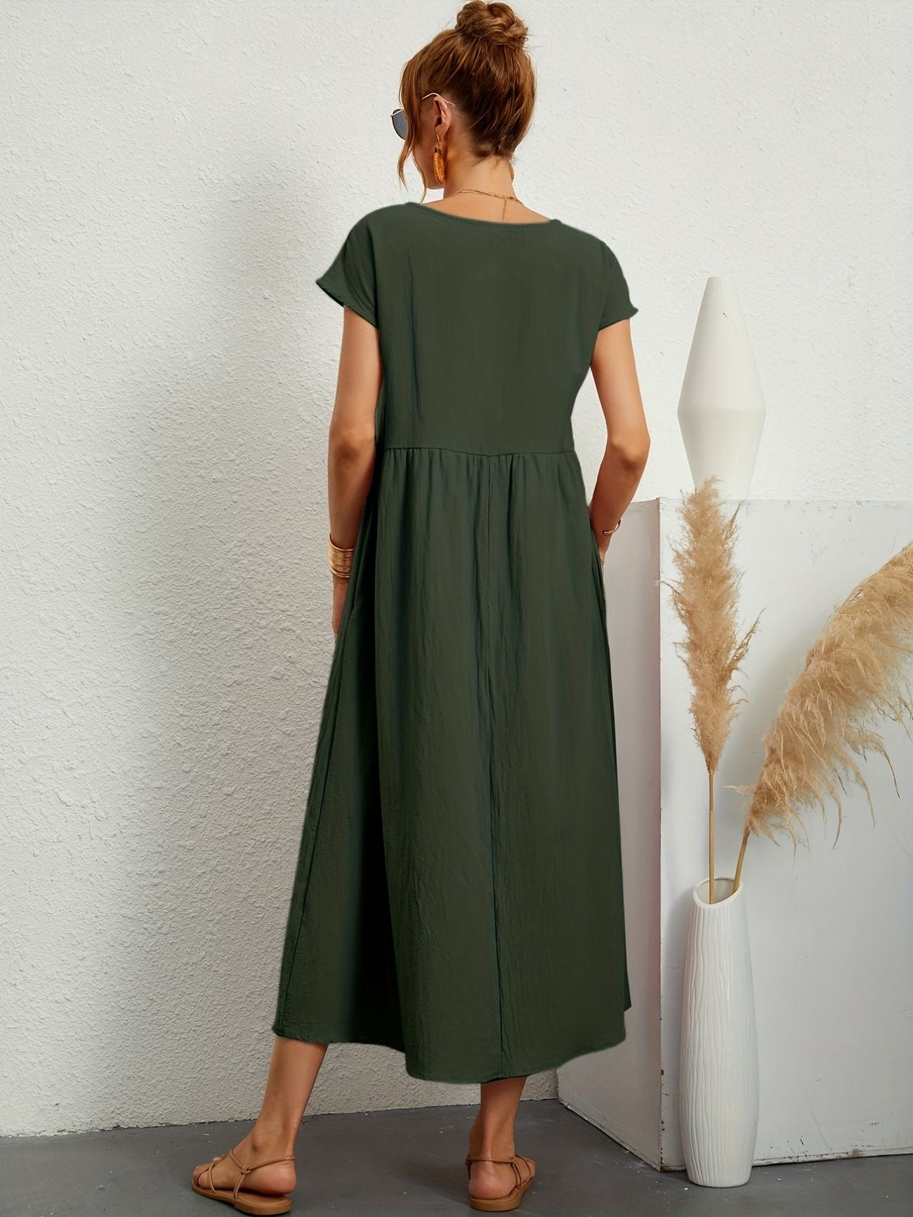 Elegant Spring Round Neck Dress