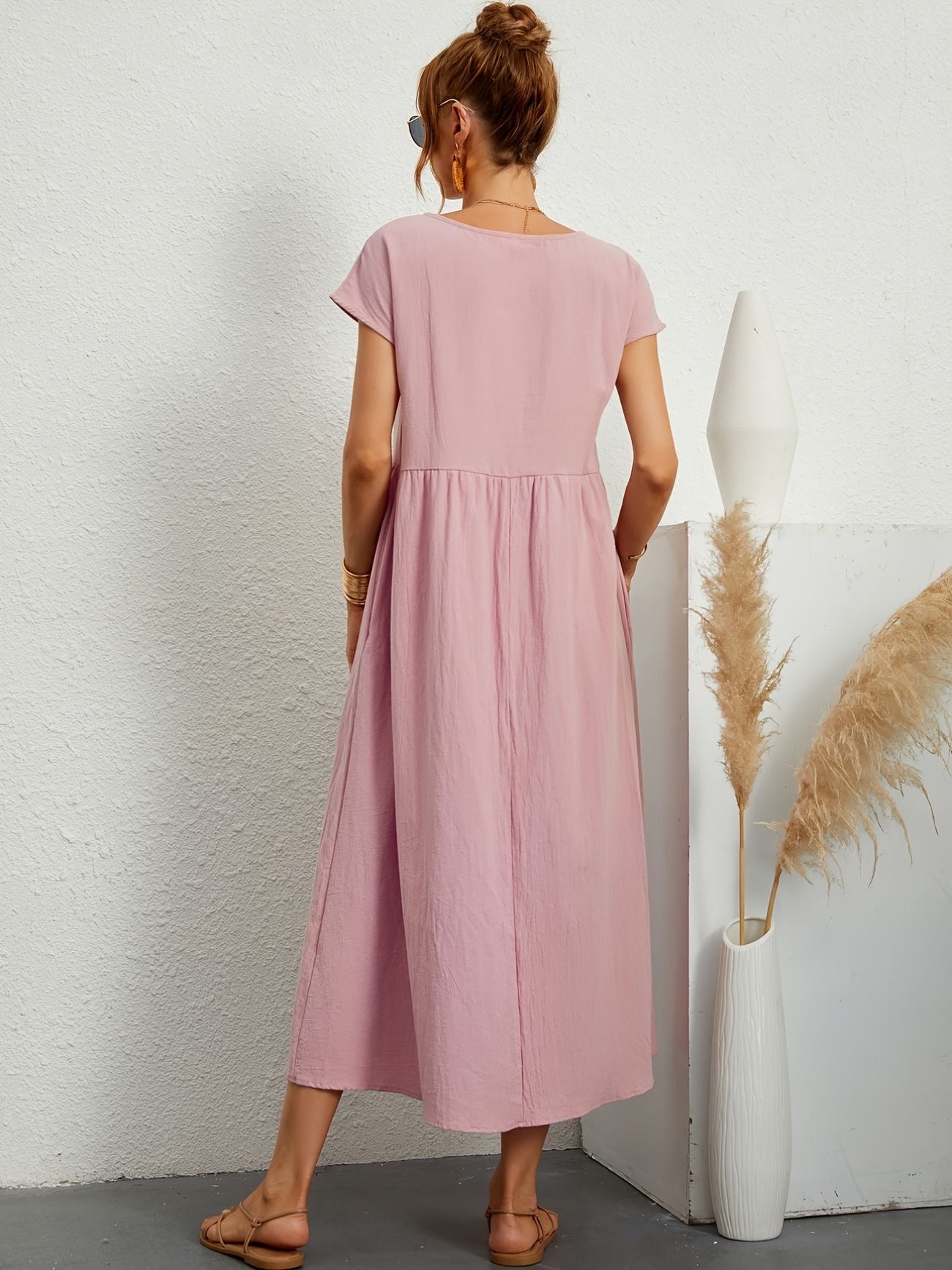 Elegant Spring Round Neck Dress