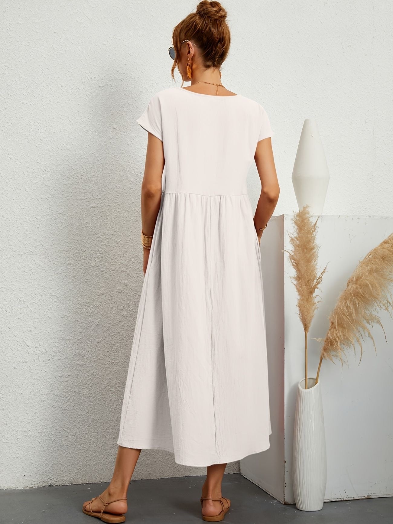 Elegant Spring Round Neck Dress